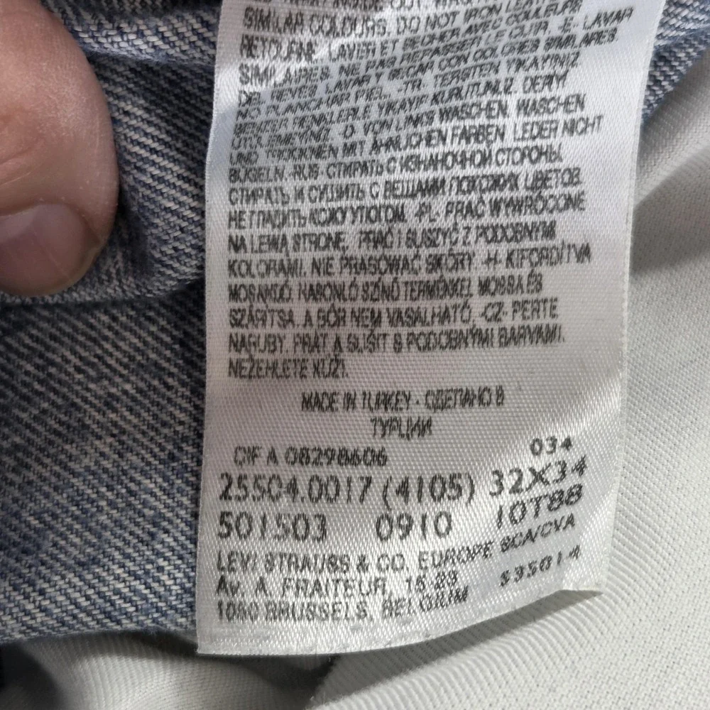 Vintage Levis 504 Jeans Mens 32x34 Blue Straight Engineered Zip Fly Medium Wash